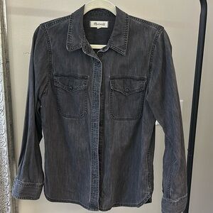 Madewell black button down shirt